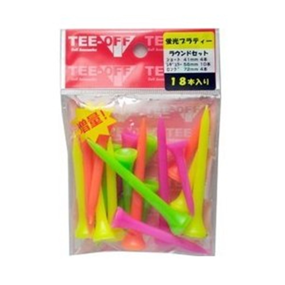 LEZAX(レザックス) ゴルフ ティー TEE-OFF 蛍光プラスティックティ(アイアン) 41mm/4本 56mm/10本 72mm/4本 TOPL-2130