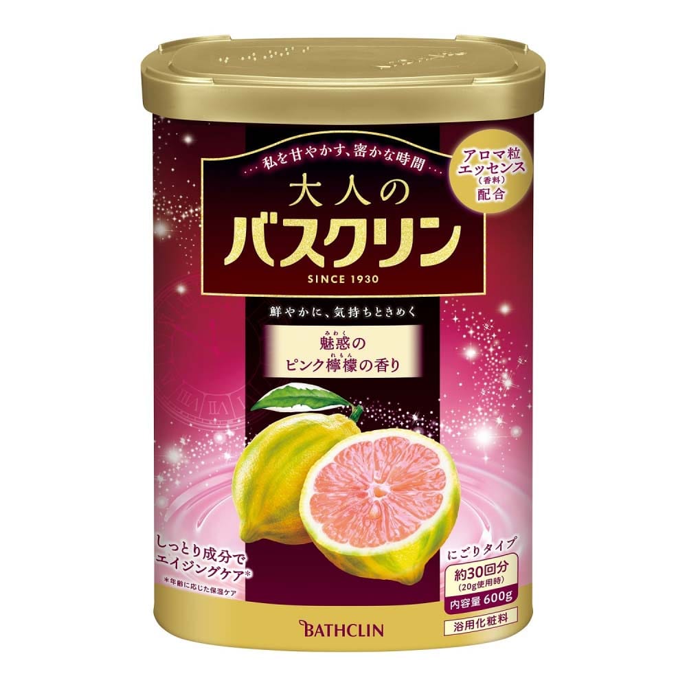 バスクリン 大人のバスクリン 魅惑のピンク檸檬の香り 600g 魅惑のピンク檸檬の香り