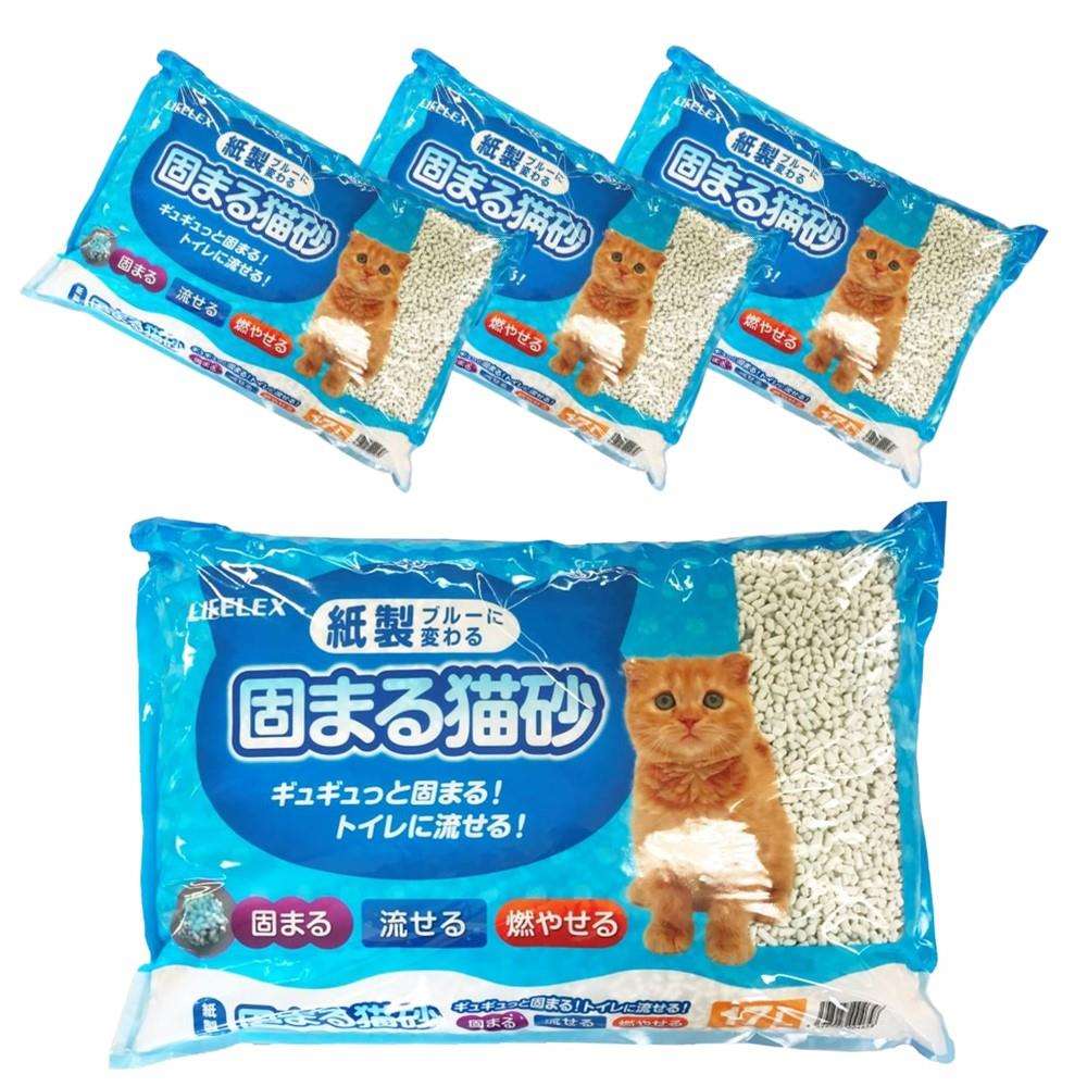 ライフレックス紙製　固まる猫砂ブルー　17L　×３個セット ブルー 17L ×3個セット