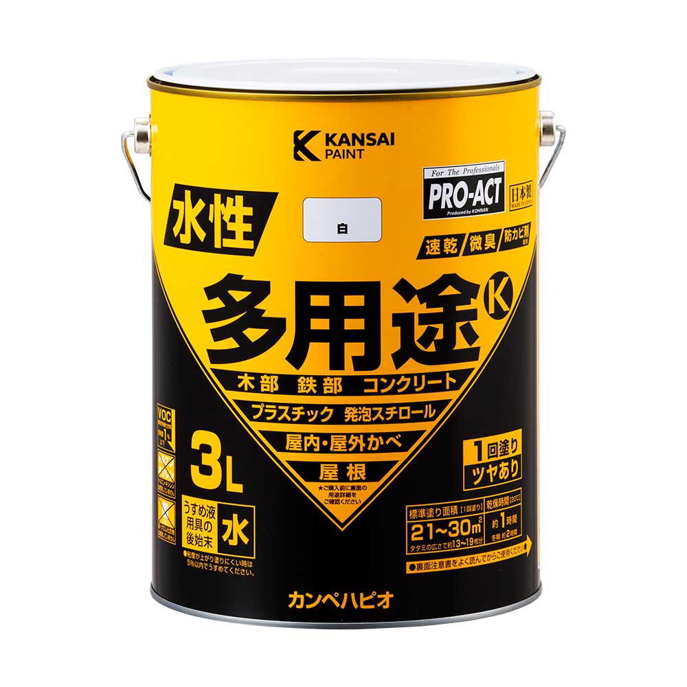 PROACT 水性多用途Ｋ ３Ｌ　白 白 3L