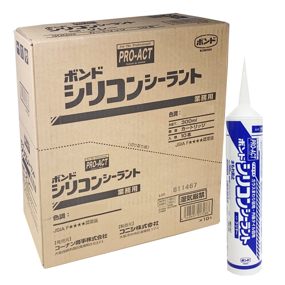 PROACT コニシ シリコンシーラント クリヤー ３００ｍｌ 【シリコーンシーラント シリコンコーク】 ×１０本セット(クリヤー):  塗料・接着剤・補修用品|ホームセンターコーナンの通販サイト