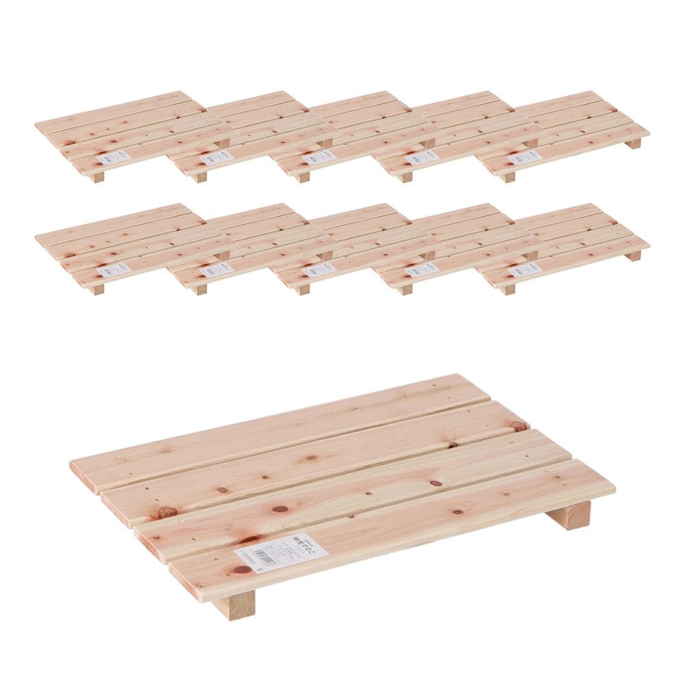 LIFELEX 桧ミニすのこ4枚打 約450×304×37mm ×10個セット 10個セット