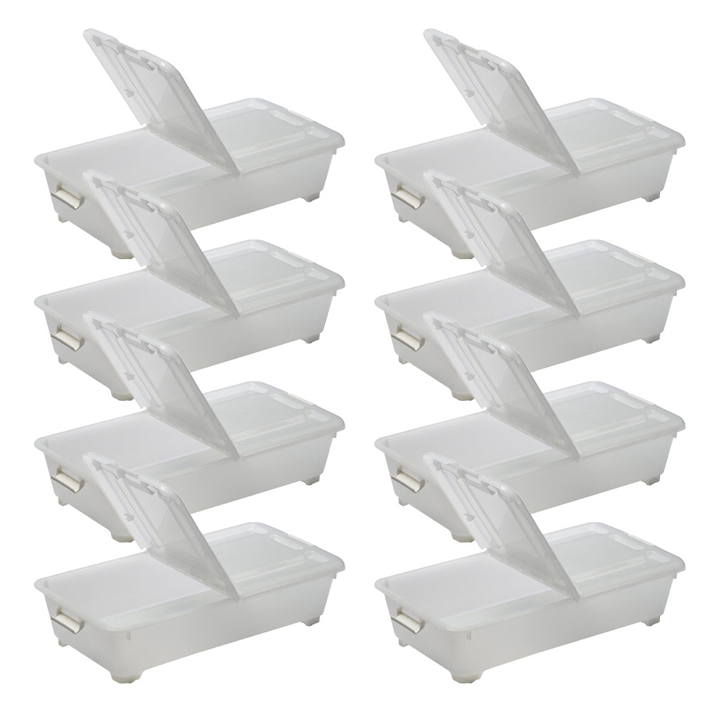 LIFELEX　両側フタ式衣装ケース７５浅型コロ付き４０７５－１８　×8個セット 両側フタ式奥行75cm浅型 8個セット