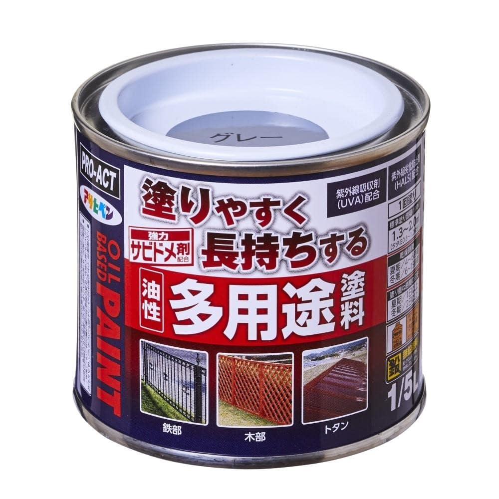 PROACT　油性多用途塗料　１／５Ｌ　グレー グレー