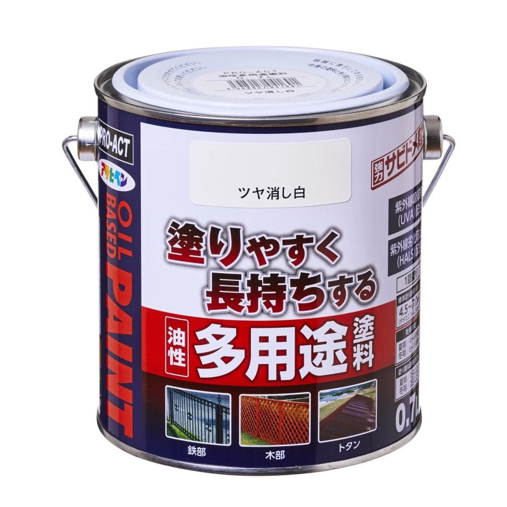 PROACT　油性多用途塗料　０．７Ｌ　ツヤ消し白 ツヤ消し白