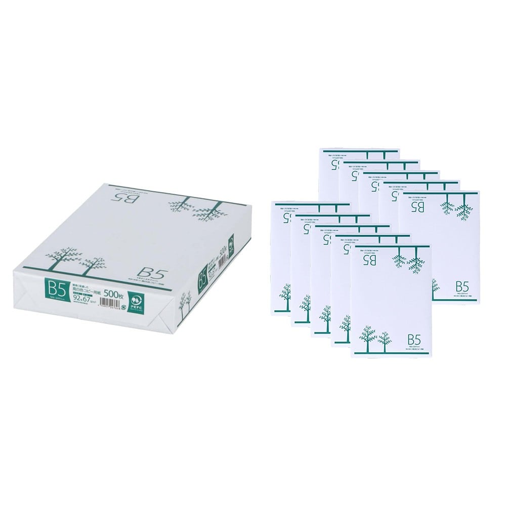 LIFELEX　Ｂ５高白色コピー用紙　５００枚　×１０個セット Ｂ５　×１０個セット