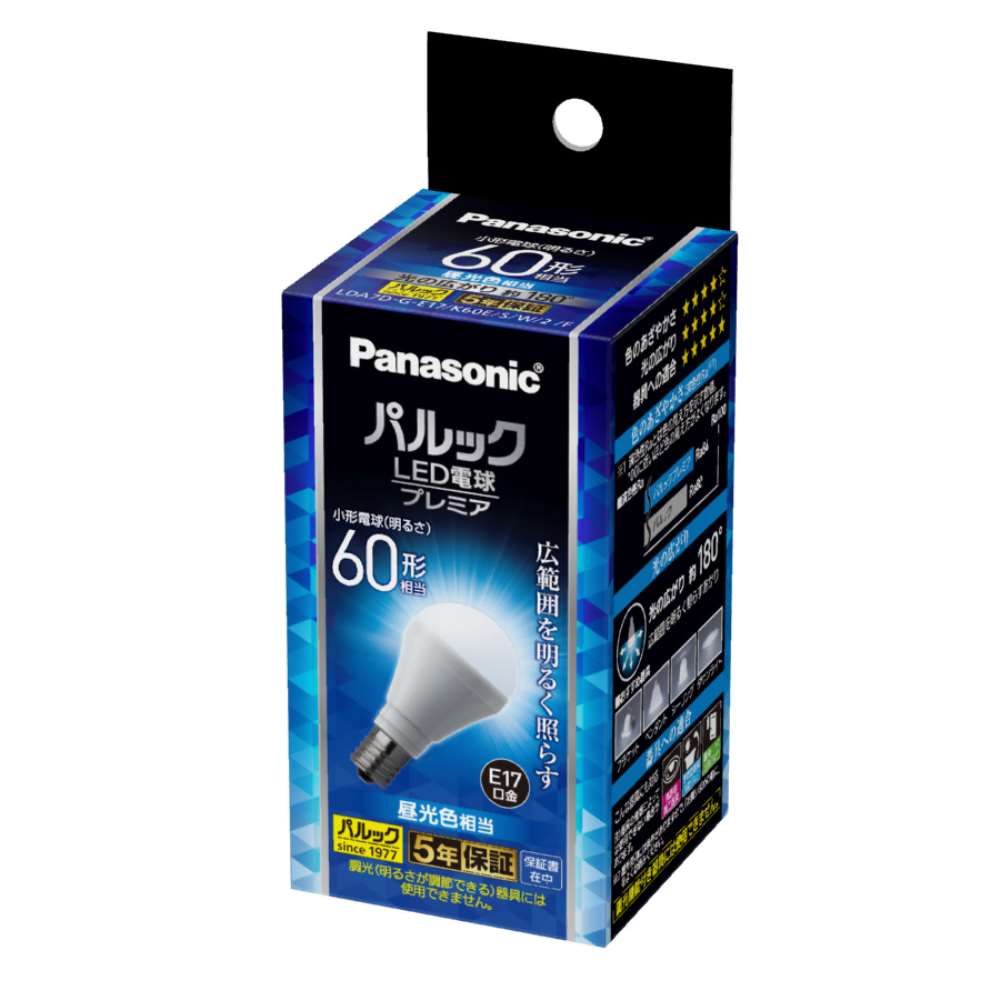 パナソニック　ＬＥＤ電球広配光６０Ｗ形Ｅ１７　ＬＤＡ７ＤＧＥ１７Ｋ６０ＥＳＷ２Ｆ LDA7DGE17K60ESW2F