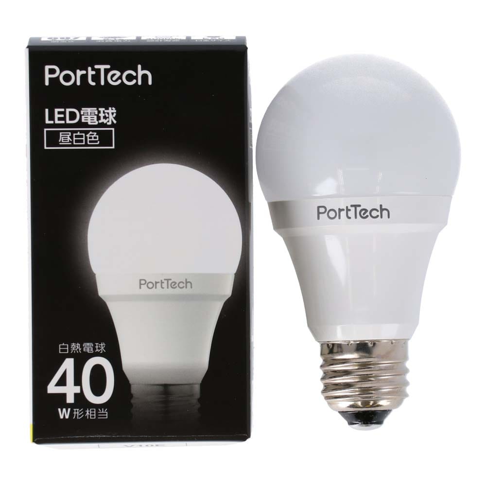 PortTech LED電球広配光40W相当 昼白色 PA40N26 昼白色