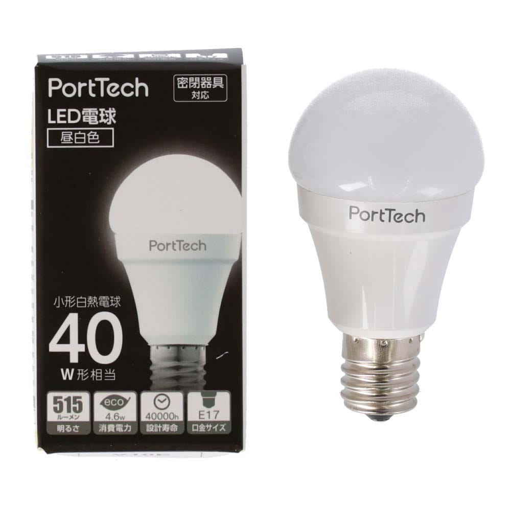 PortTech LED電球小型広配光40W相当 昼白色 PA40N17 昼白色