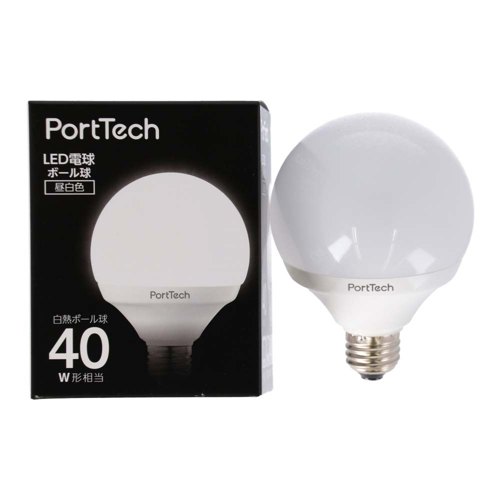 PortTech LED電球ボール球40W相当 昼白色 PG40N26 昼白色