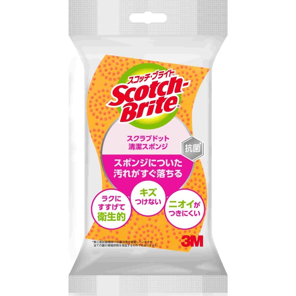 ３Ｍ　スクラブドットスポンジ　オレンジ オレンジ