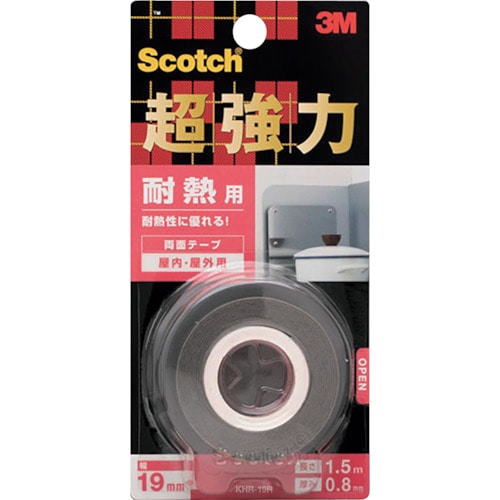 超強力両面テープ　耐熱用 ＫＨＲ－１９Ｒ　１９ｍｍ×１．５ｍ 19ｍｍ×1.5ｍ