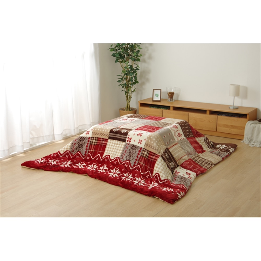 イケヒコ・コーポレーション(IKEHIKO)　こたつ布団 長方形 撥水 ノルディック柄 レッド 約190×240cm レッド 長方形