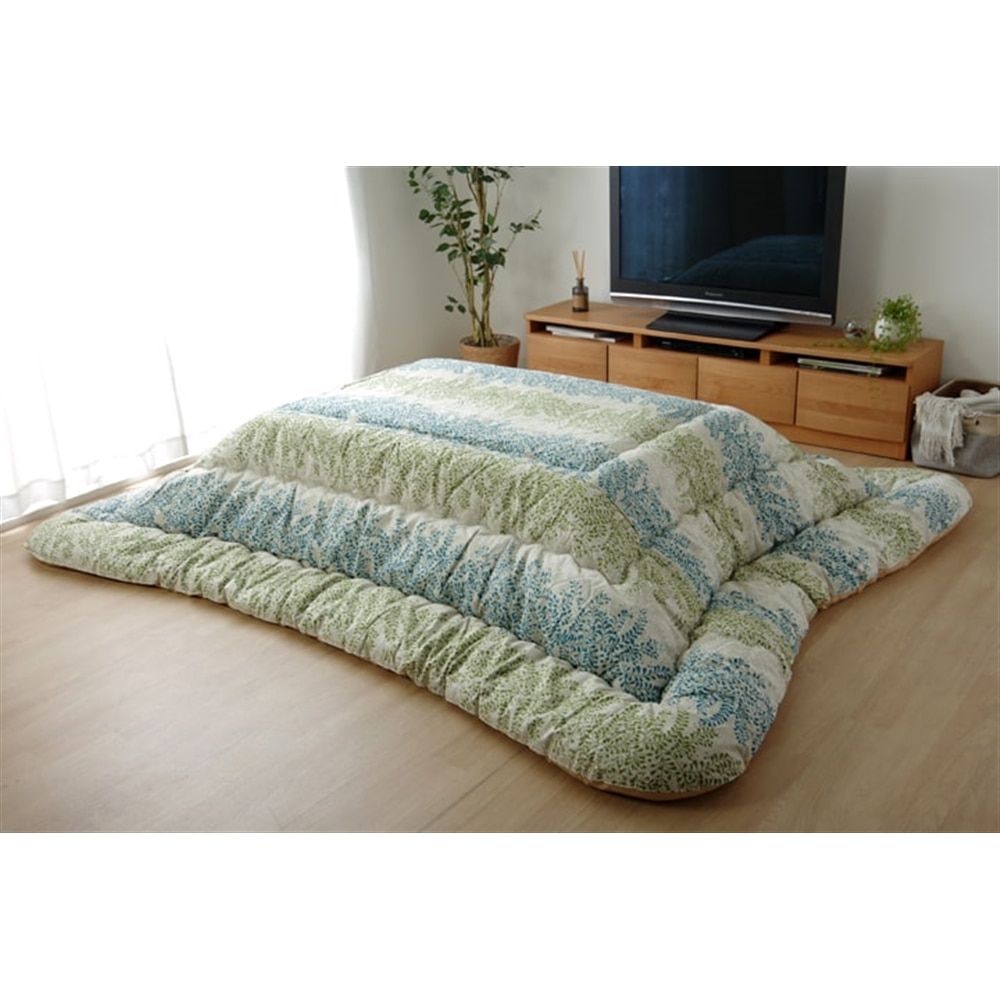 イケヒコ・コーポレーション(IKEHIKO)　こたつ布団 正方形大 国産  掛け単品 ブルー 約205×285cm　「ベイシス 掛」