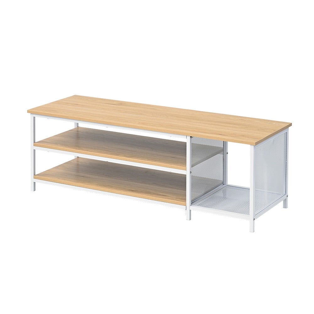 LIFELEX テレビ台 アイアンAVボード ホワイト ローボード オープン収納 高さ40 コンパクト ホワイト 新（幅115×奥行40×高さ40）