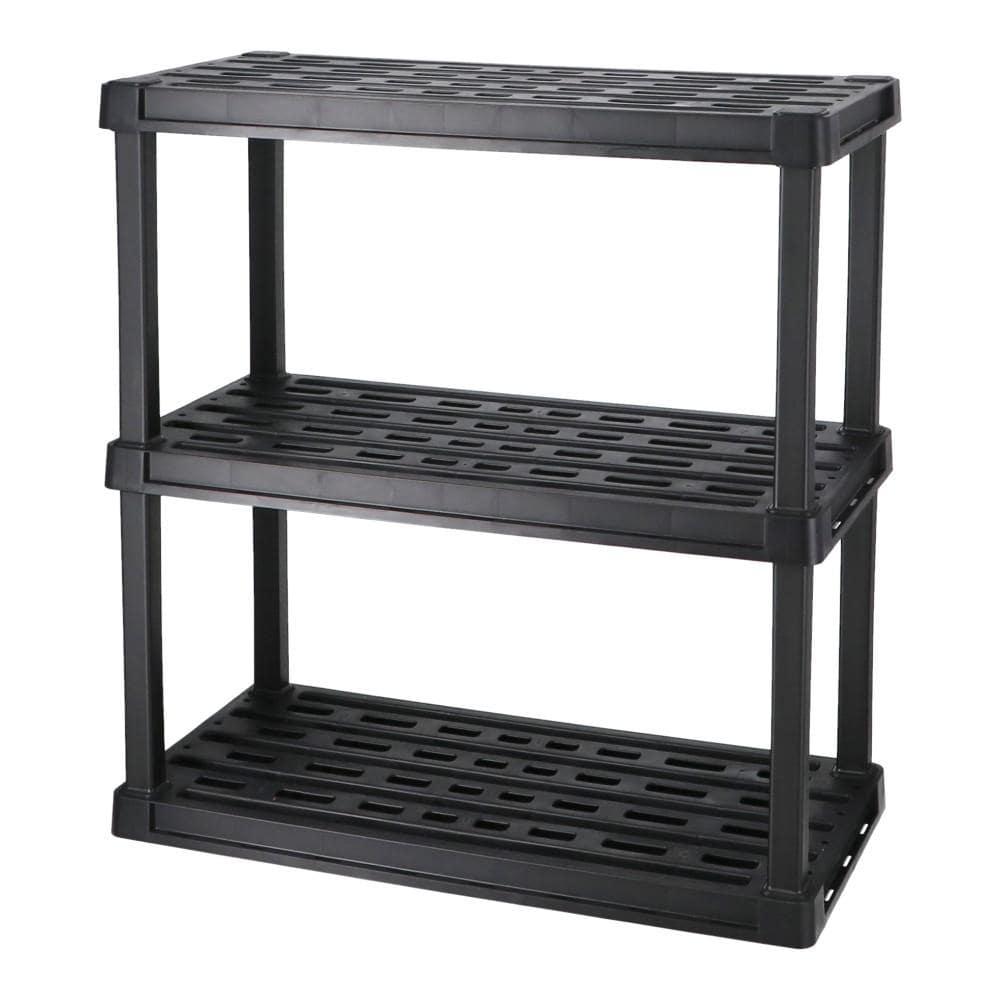 プラスチックラック　３段　Ｗ９１４　ＫＰＲ－９４３０　ブラック 3段 W914