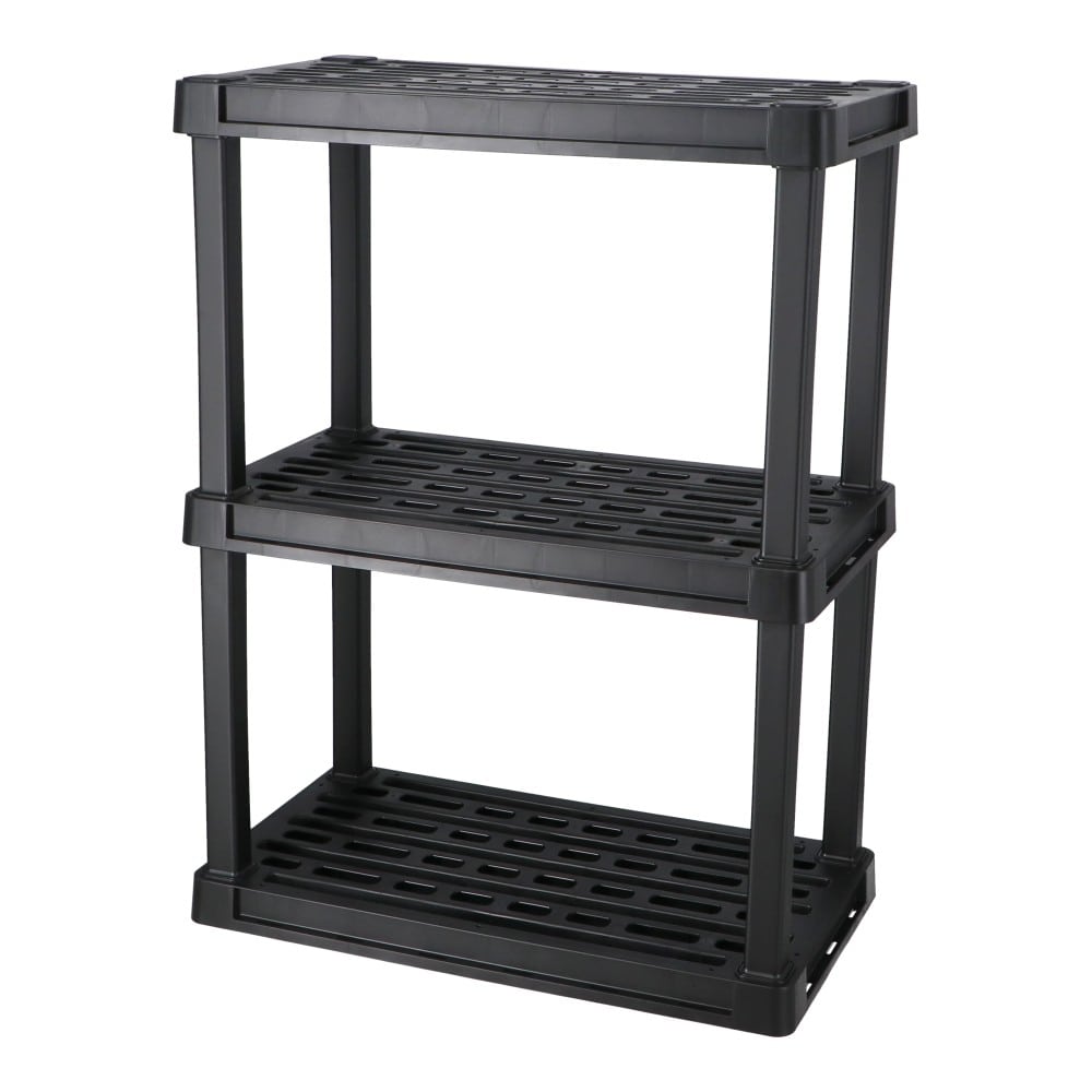 プラスチックラック　３段　Ｗ７２０　ＫＰＲ－９４６１　ブラック 3段 W720