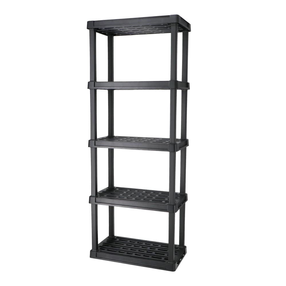 プラスチックラック　５段　Ｗ７２０　ＫＰＲ－９４８５　ブラック 5段 W720