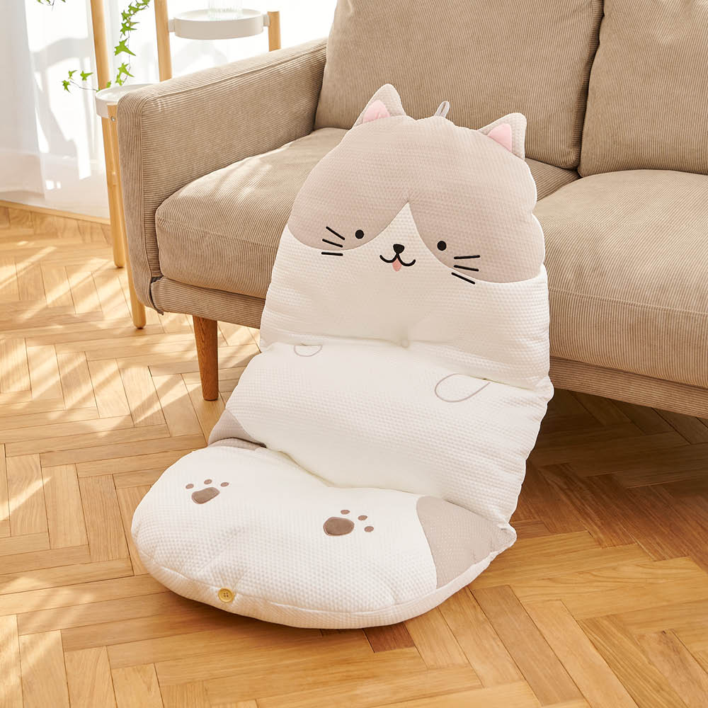 LIFELEX ひんニャ～り長座布団 ハチワレ ホワイト