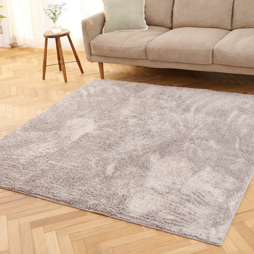 LIFELEX 洗える制菌防臭シャギーラグ 185x185 BR 185x185 BR