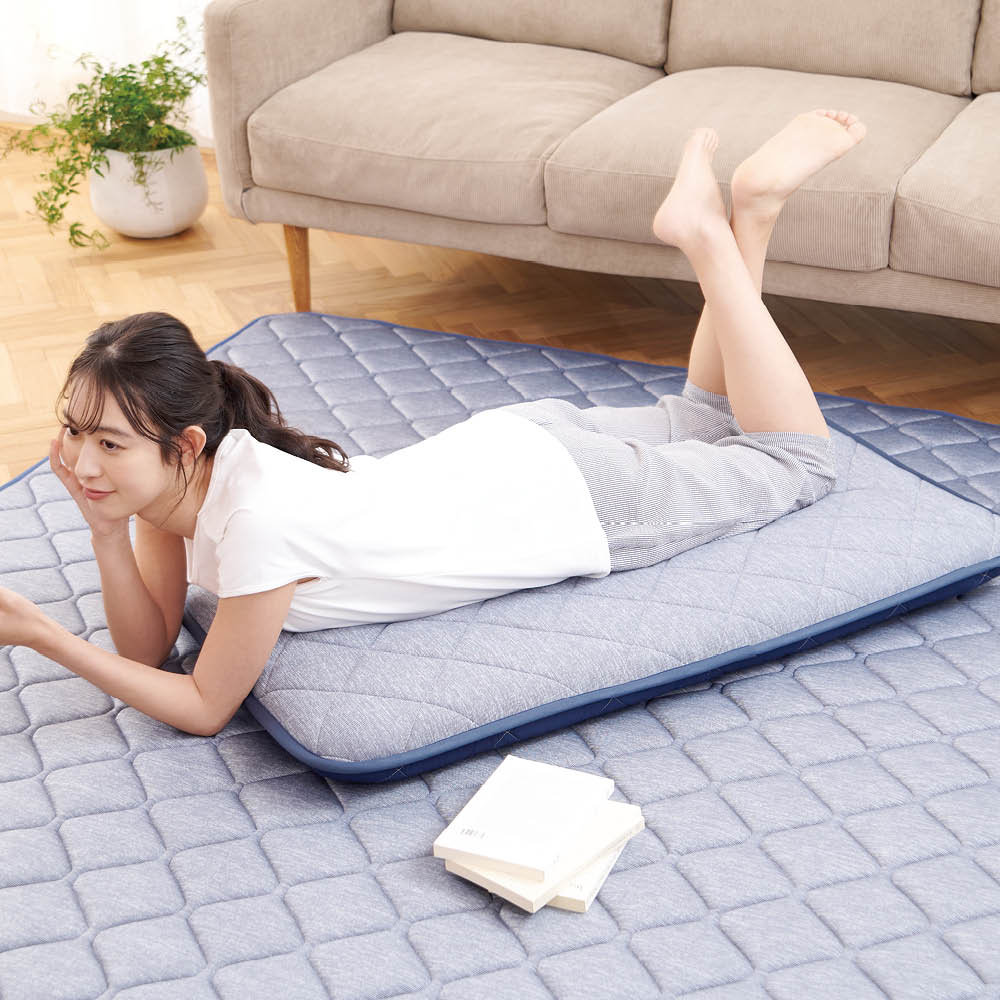 LIFELEX 強冷感3層ロングクッション ネイビー2