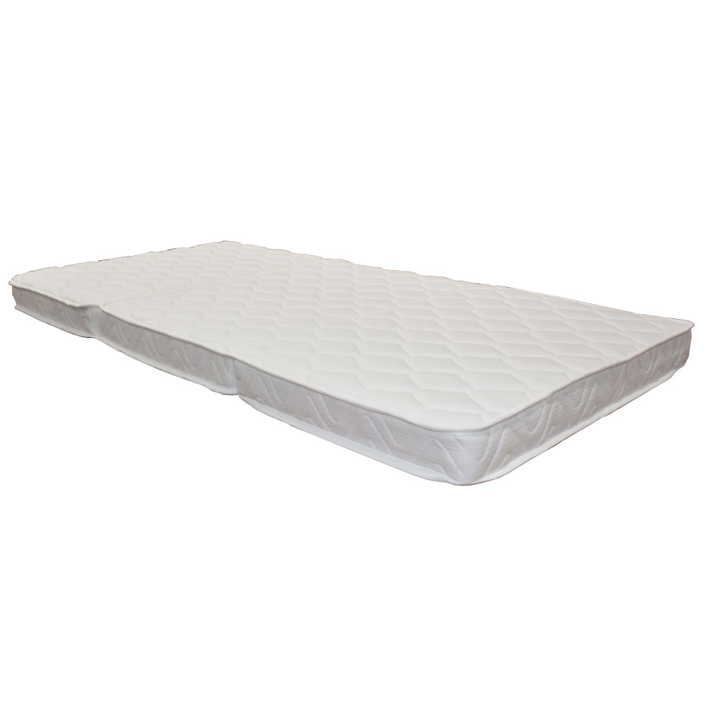 3つ折りポケットコイルマットレス シングル 体圧分散 S97195-10 幅97x奥行195x高さ10cm 白 折りたたみ収納 コンパクト