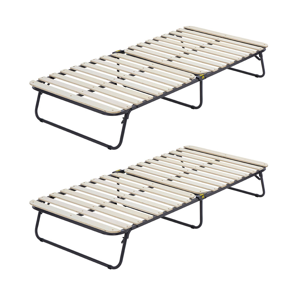 【まとめてお得】LIFELEX　組立のいらない折りたたみすのこベッド　ＮＡ／ＢＫ　９０１９５－３０　×２台セット 2台セット【まとめ割】