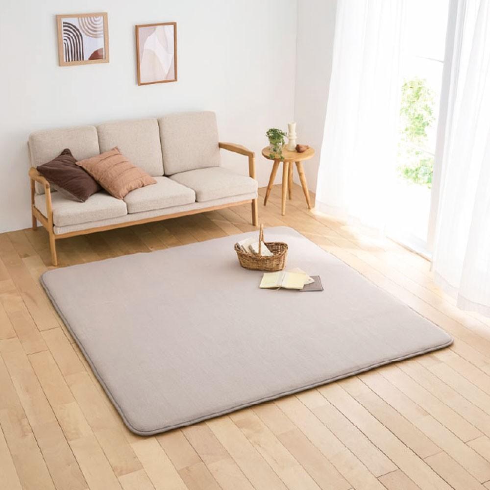 LIFELEX　３０ｍｍウレタン入り制菌防臭ボリュームラグ　１８５×１８５　フェレットタッチ　グレージュ グレージュ