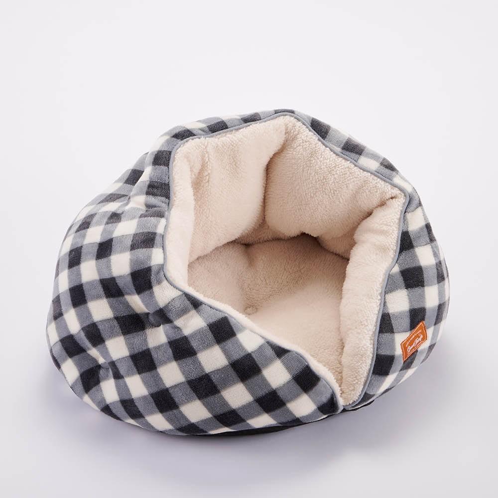 LIFELEX　包まれベッド　チェック　ダークグレー　ＱＣ１２－４２８８　２６ＡＷ
