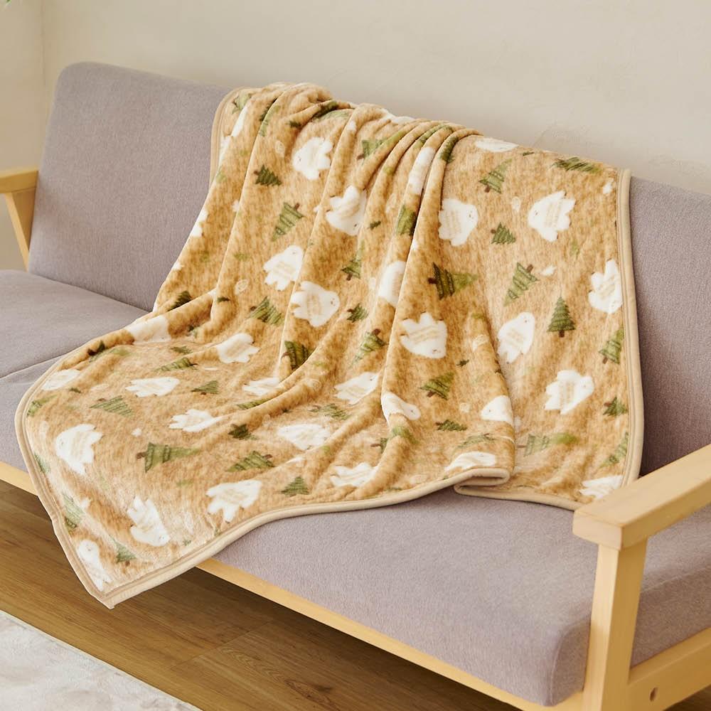LIFELEX　なめらかミニ毛布　ＭＩＬＫ　１４０×１００　イエティ　キャメル