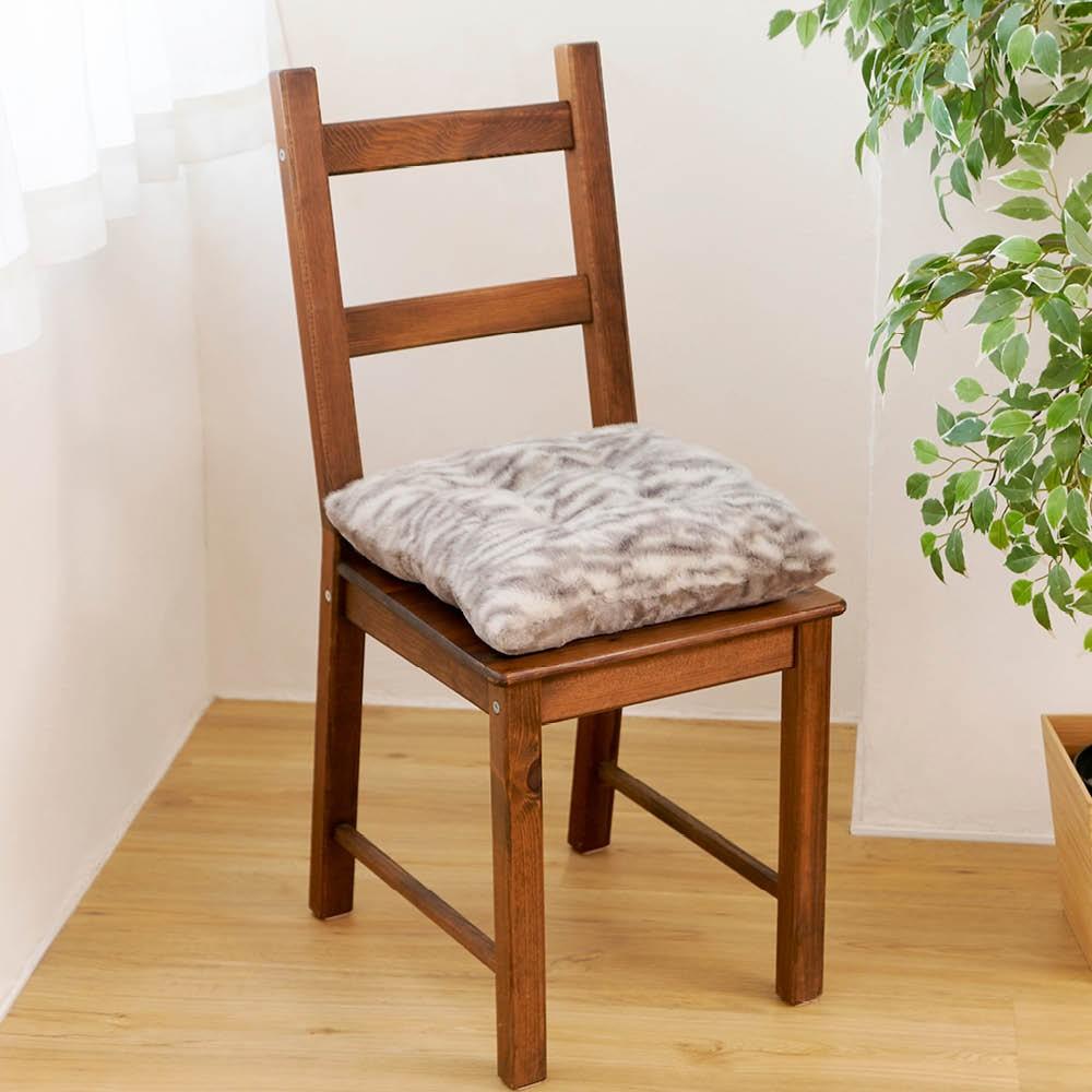 LIFELEX　ほぼネコシートクッション　サバトラ　４０×４０　チャコールグレー サバトラ