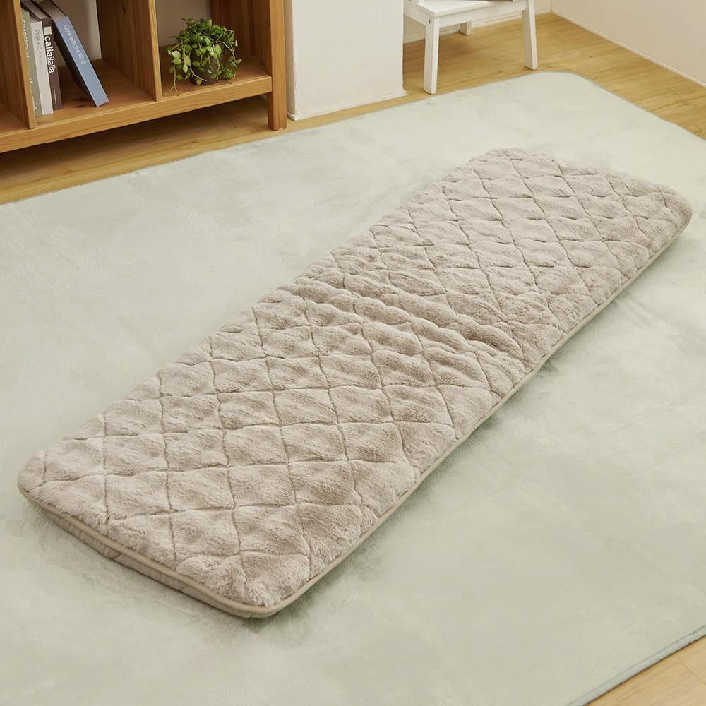 LIFELEX　ほぼラビ３層ＬＬクッション　ラビット　６０×１８０　グレージュ ラビット