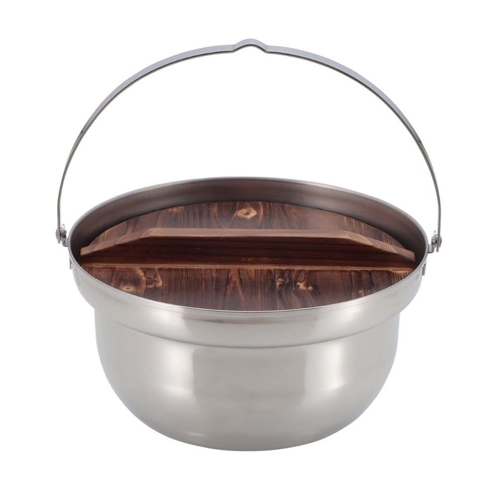 木蓋付きキャンプ焚火鍋 22cm UH-4125 22cm