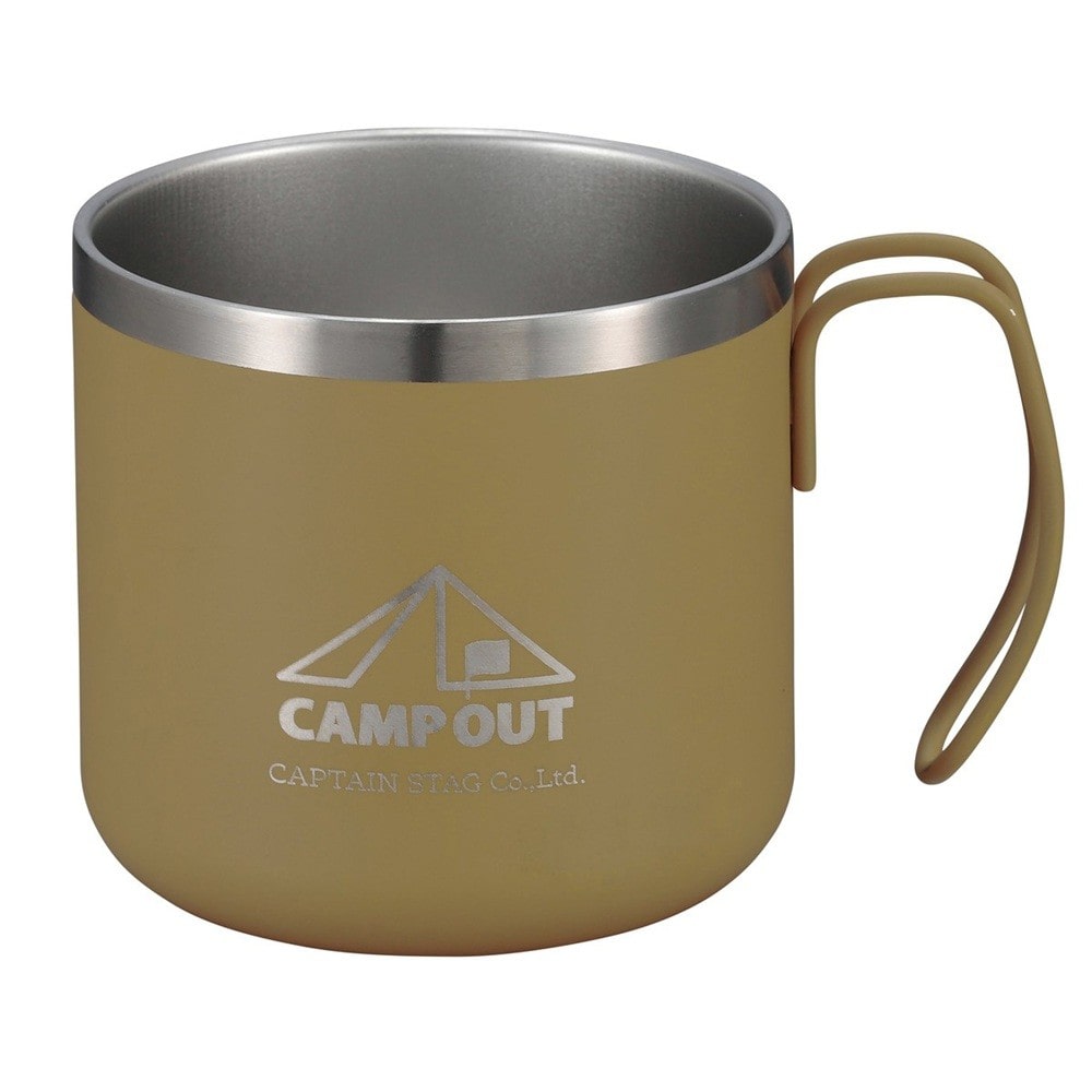 キャンプアウト ダブルステンレスマグカップ350(タン) UE-3572 タン