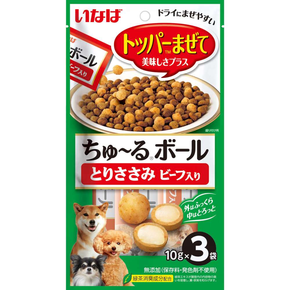 いなば食品　いなば　ちゅ～るボール　とりささみ　ビーフ入り　１０ｇ×３袋 とりささみビーフ入り10ｇ×3袋