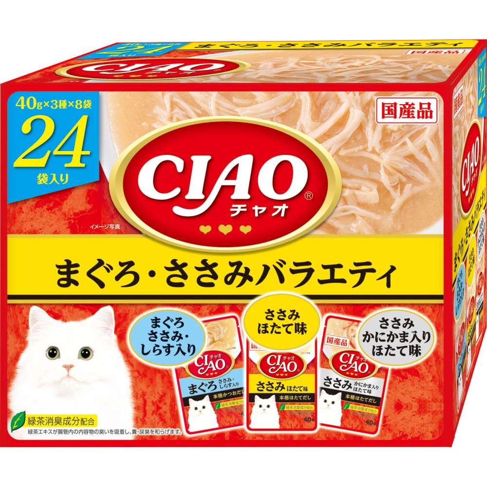 いなば食品　ＣＩＡＯパウチ　まぐろ・ささみバラエティ　２４Ｐ まぐろ・ささみバラエティ