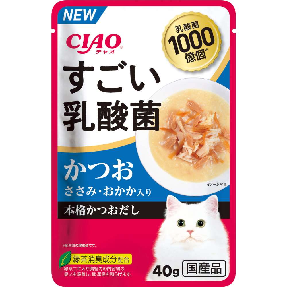 いなば食品　ＣＩＡＯ　すごい乳酸菌パウチ　かつお　ささみ・おかか入り　４０ｇ かつおささみ・おかか入り