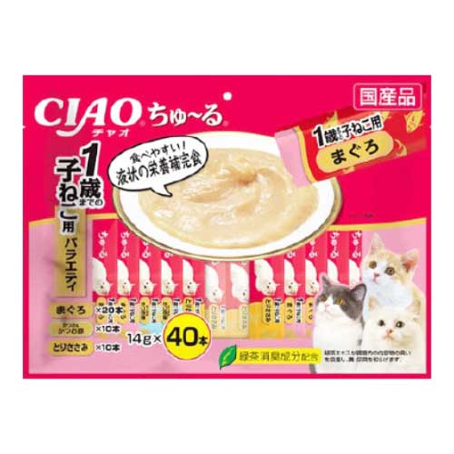 ＣＩＡＯちゅ～る１歳までの子猫用バラエティ　４０本 子猫用バラエティ