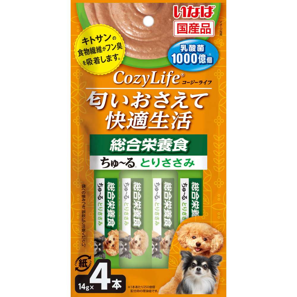 いなば食品　ＣｏｚｙＬｉｆｅちゅ～る総合栄養食とりささみ　１４ｇ×４本 とりささみ14ｇ×4本