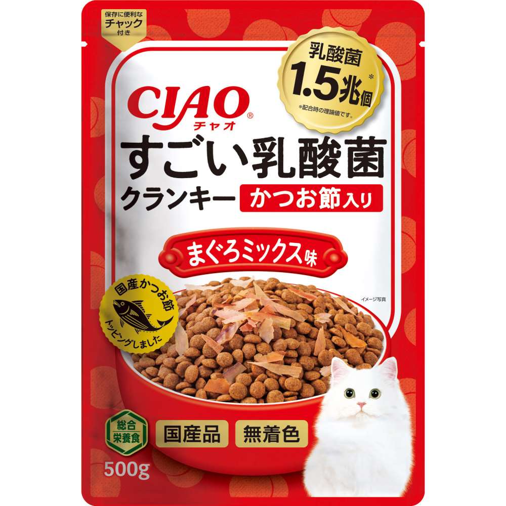 いなば食品　ＣＩＡＯ　すごい乳酸菌クランキー　かつお節入り　まぐろミックス味　５００ｇ まぐろミックス味500ｇ