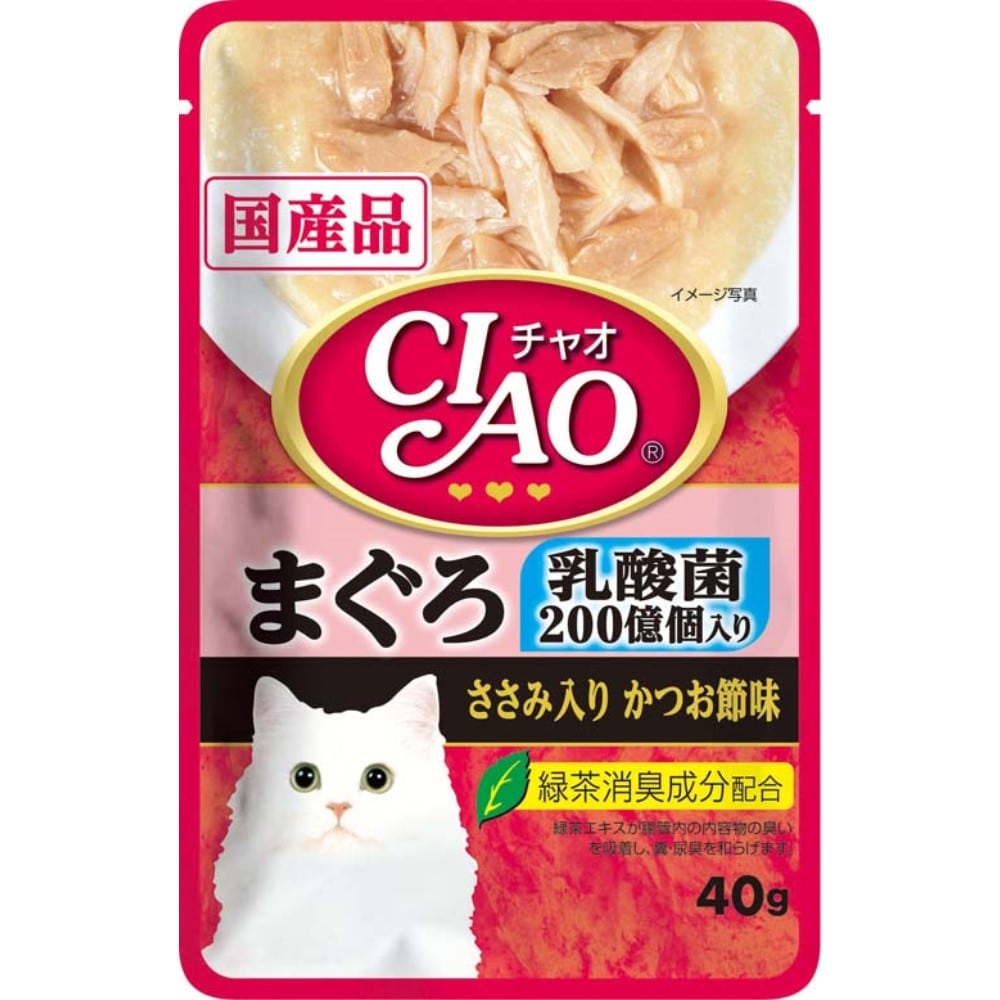 いなば食品　チャオパウチ乳酸菌 まぐろかつお節味４０ｇ