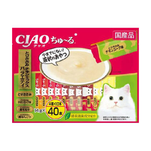 いなば食品　ＣＩＡＯ　ちゅ～る　とりささみ・チキンミックスバラエティ　１４ｇ×４０本