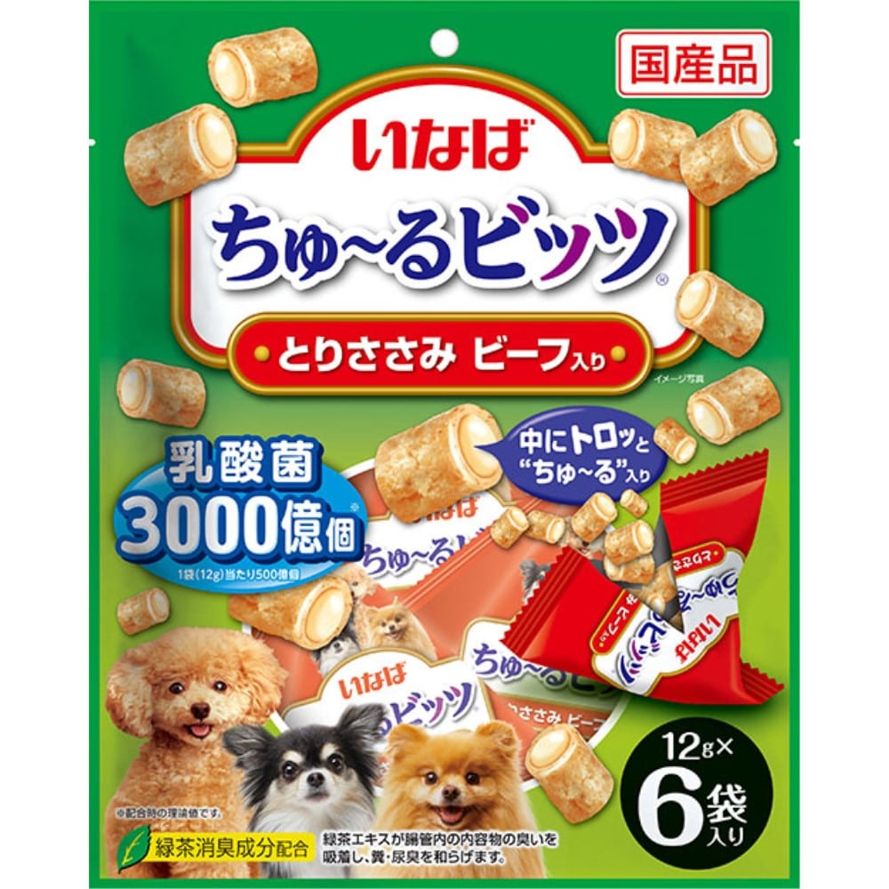 いなば食品　ちゅーるビッツ６個 ビーフ乳酸菌３０００億個