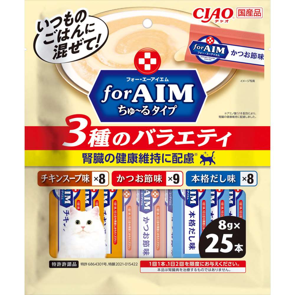 いなば食品　ＣＩＡＯ　ｆｏｒ　ＡＩＭちゅ～る　３種のバラエティ　８ｇ×２５本 3種のバラエティ8ｇ×25本