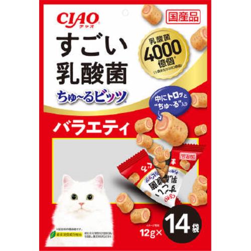 いなば食品　すごい乳酸菌ちゅ～るビッツバラエティ　１２ｇ×１４袋 すごい乳酸菌バラエティ　１２ｇ×１４袋