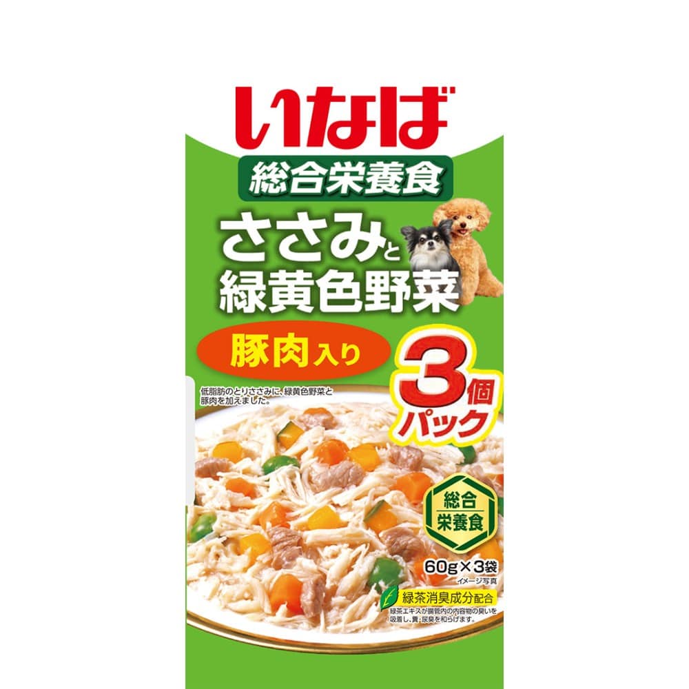 いなば食品　ささみと緑黄色野菜　豚肉入り ６０ｇ×３Ｐ