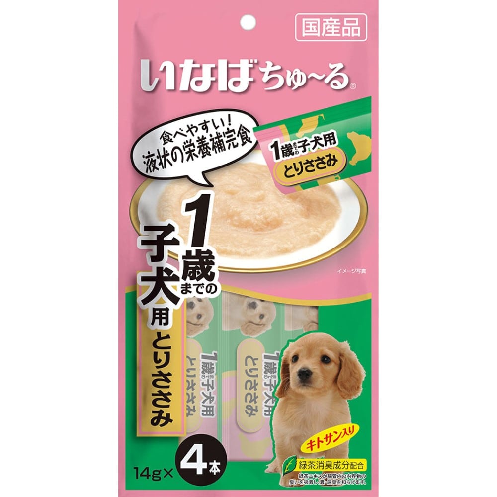 いなば食品　犬ちゅ～る４本入り １歳までの子犬用とりささみ