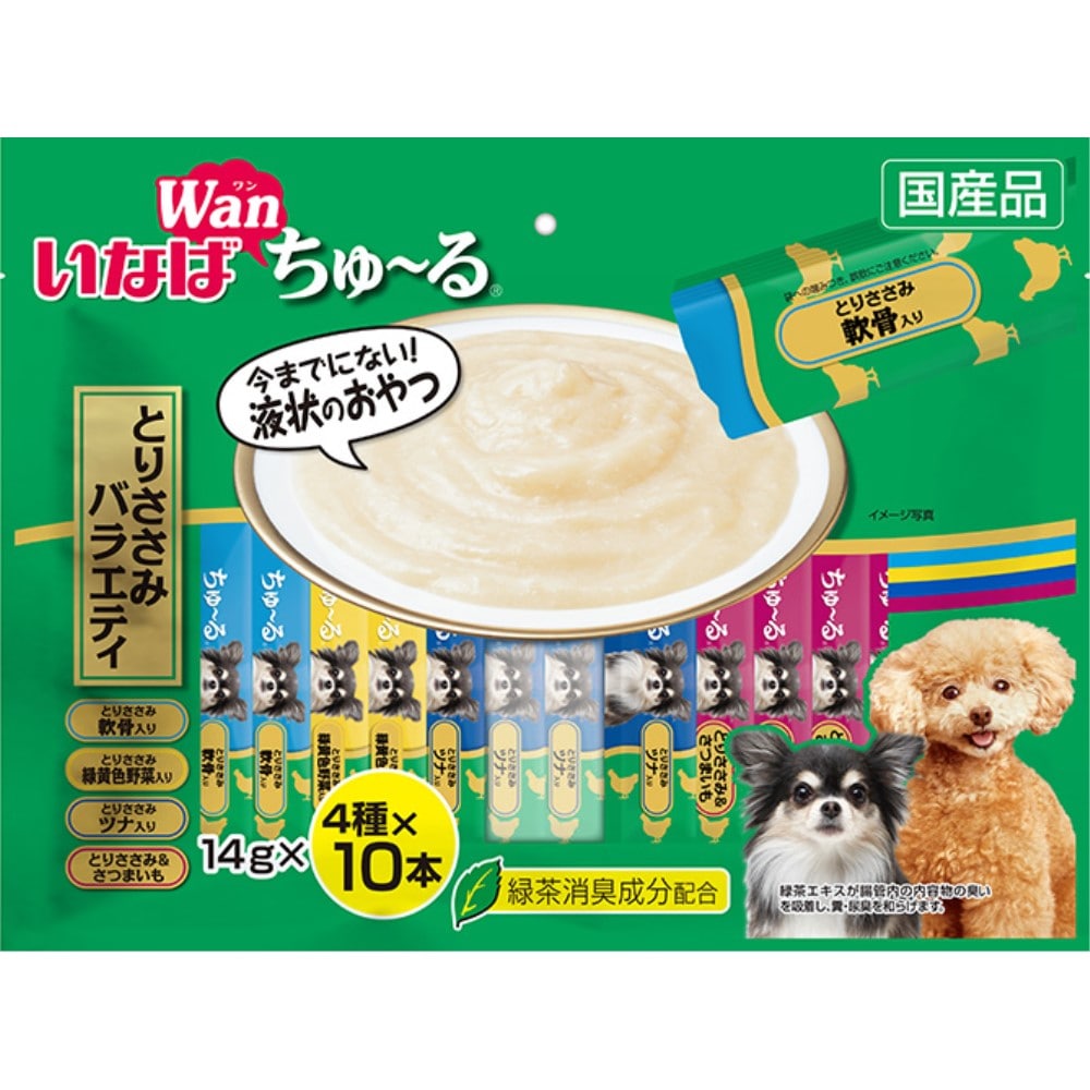 いなば食品　ＷＡＮちゅーる４０本 とりささみバラエティ