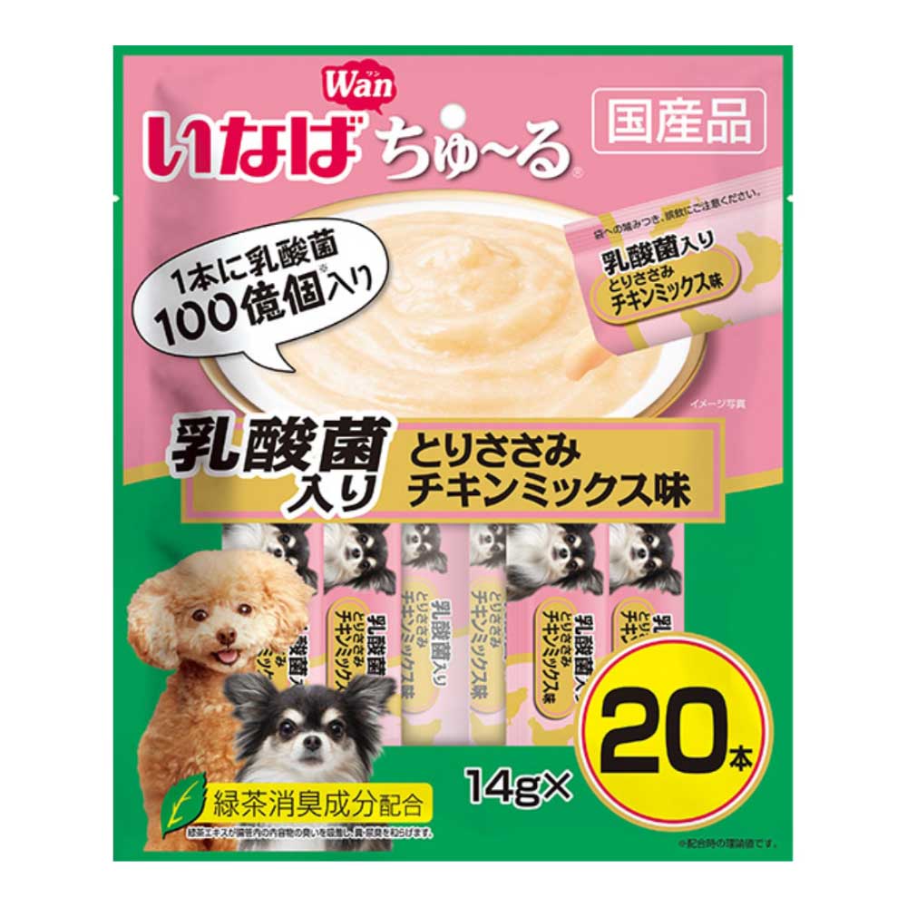 いなば食品　いなば　ちゅ～る　乳酸菌入りとりささみ　チキンミックス味　１４ｇ×２０本 乳酸菌入りとりささみ　チキンミックス味