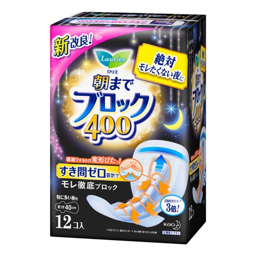 花王　ロリエ　朝までブロック　４００　羽つき　［１２コ入］